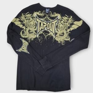 Tapout Thermal Shirt Men's L Spell Out Logo Long Sleeve MMA Grunge Skater Y2K